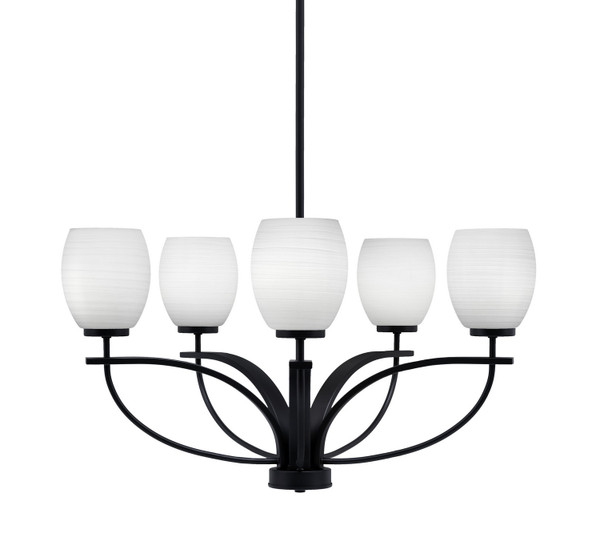 Toltec Lighting - 3905-MB-615 - Five Light Chandelier - Cavella - Matte Black