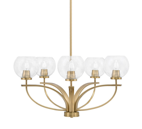 Toltec Lighting - 3905-NAB-4100 - Five Light Chandelier - Cavella - New Age Brass