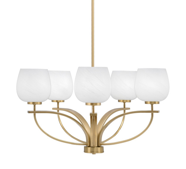 Toltec Lighting - 3905-NAB-4811 - Five Light Chandelier - Cavella - New Age Brass
