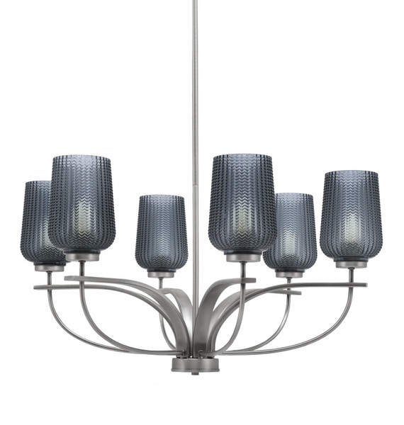 Toltec Lighting - 3906-GP-4252 - Six Light Chandelier - Cavella - Graphite