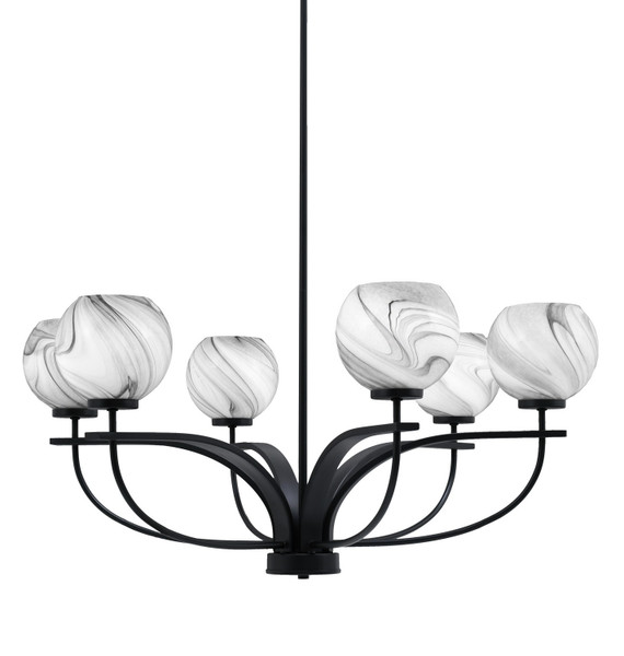 Toltec Lighting - 3906-MB-4109 - Six Light Chandelier - Cavella - Matte Black