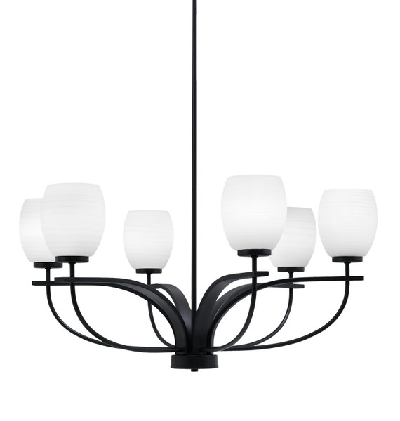 Toltec Lighting - 3906-MB-615 - Six Light Chandelier - Cavella - Matte Black