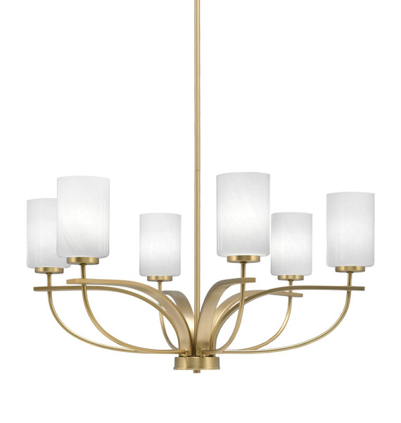 Toltec Lighting - 3906-NAB-3001 - Six Light Chandelier - Cavella - New Age Brass