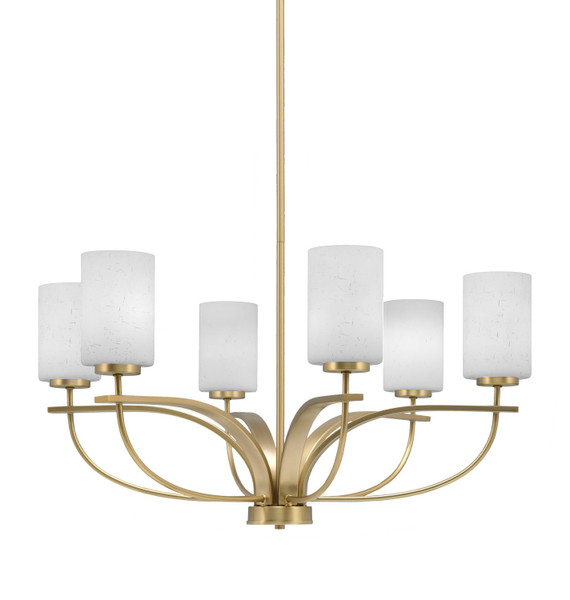 Toltec Lighting - 3906-NAB-310 - Six Light Chandelier - Cavella - New Age Brass