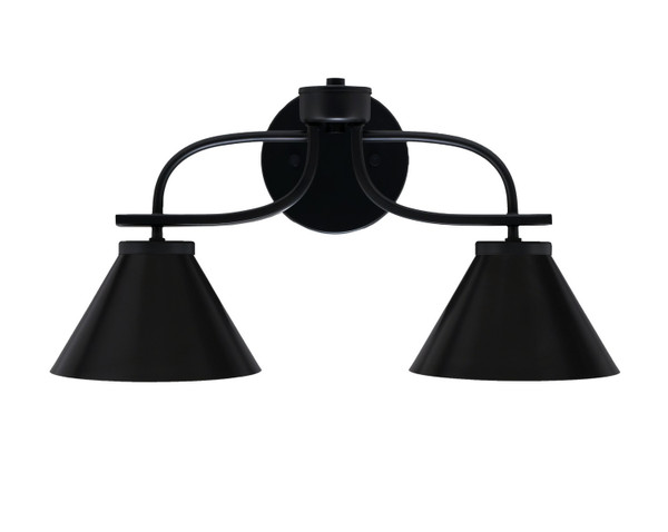 Toltec Lighting - 3912-MB-421-MB - Two Light Bath Bar - Cavella - Matte Black