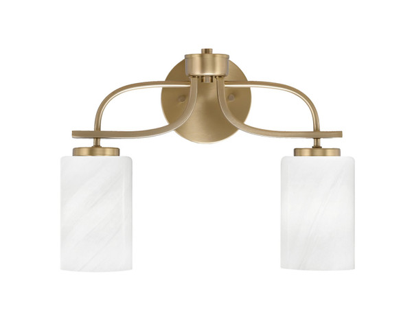 Toltec Lighting - 3912-NAB-3001 - Two Light Bath Bar - Cavella - New Age Brass