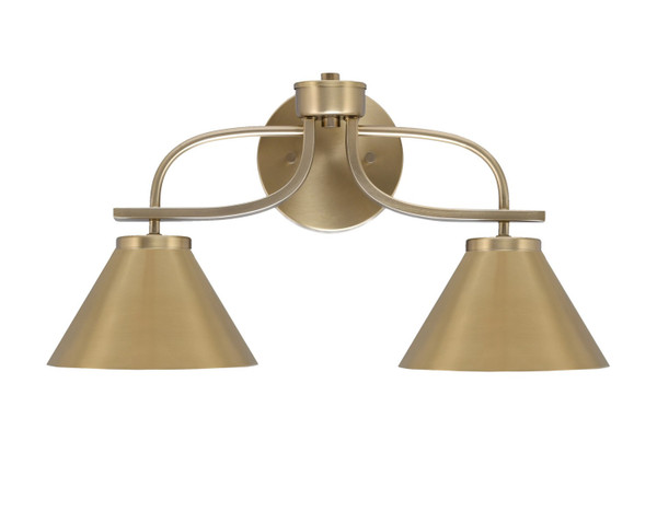 Toltec Lighting - 3912-NAB-421 - Two Light Bath Bar - Cavella - New Age Brass