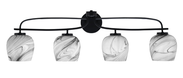 Toltec Lighting - 3914-MB-4819 - Four Light Bath Bar - Cavella - Matte Black