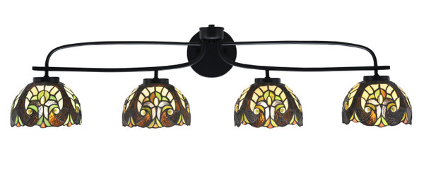 Toltec Lighting - 3914-MB-9945 - Four Light Bath Bar - Cavella - Matte Black