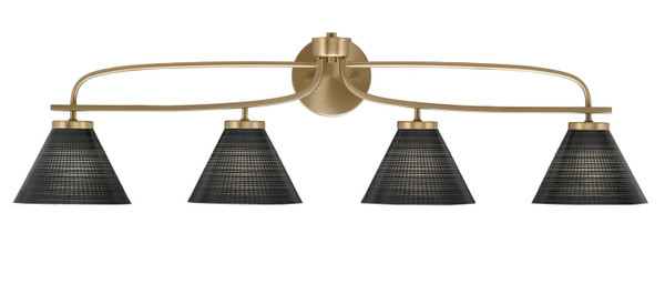 Toltec Lighting - 3914-NAB-4059 - Four Light Bath Bar - Cavella - New Age Brass