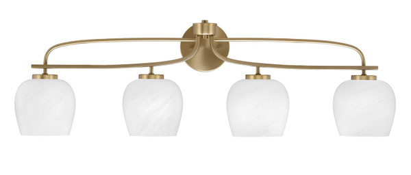 Toltec Lighting - 3914-NAB-4811 - Four Light Bath Bar - Cavella - New Age Brass
