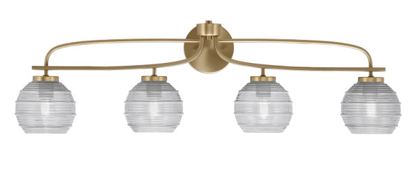 Toltec Lighting - 3914-NAB-5110 - Four Light Bath Bar - Cavella - New Age Brass