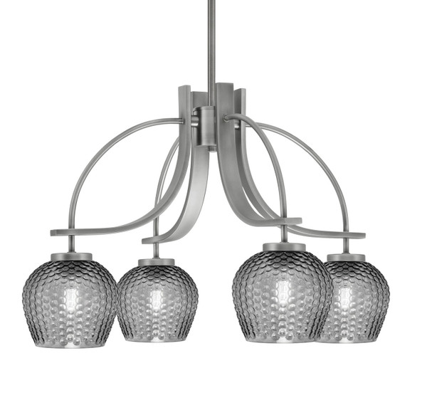 Toltec Lighting - 3924-GP-4602 - Four Light Chandelier - Cavella - Graphite