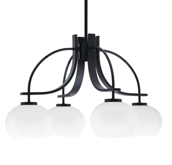 Toltec Lighting - 3924-MB-212 - Four Light Chandelier - Cavella - Matte Black
