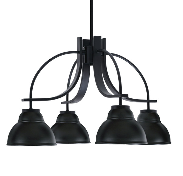 Toltec Lighting - 3924-MB-427 - Four Light Chandelier - Cavella - Matte Black