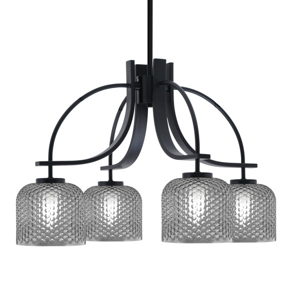 Toltec Lighting - 3924-MB-4612 - Four Light Chandelier - Cavella - Matte Black