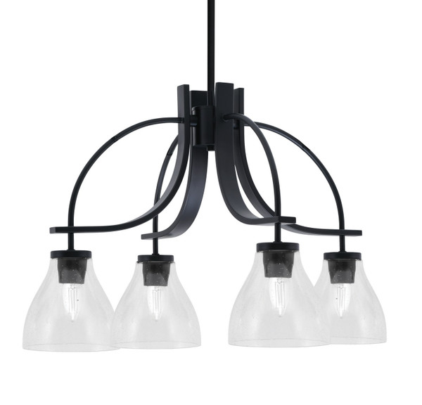 Toltec Lighting - 3924-MB-4760 - Four Light Chandelier - Cavella - Matte Black