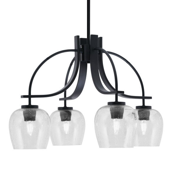 Toltec Lighting - 3924-MB-4810 - Four Light Chandelier - Cavella - Matte Black