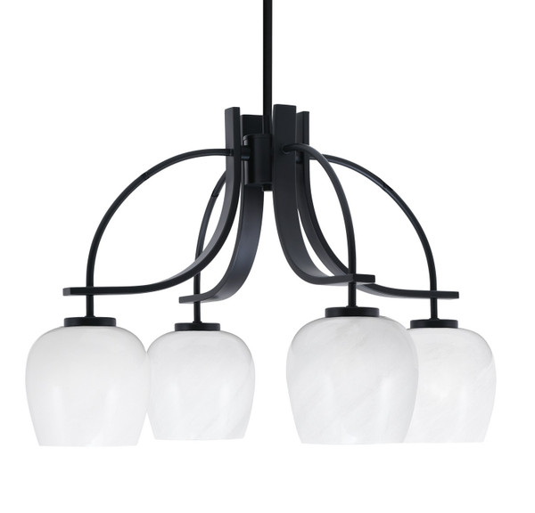 Toltec Lighting - 3924-MB-4811 - Four Light Chandelier - Cavella - Matte Black