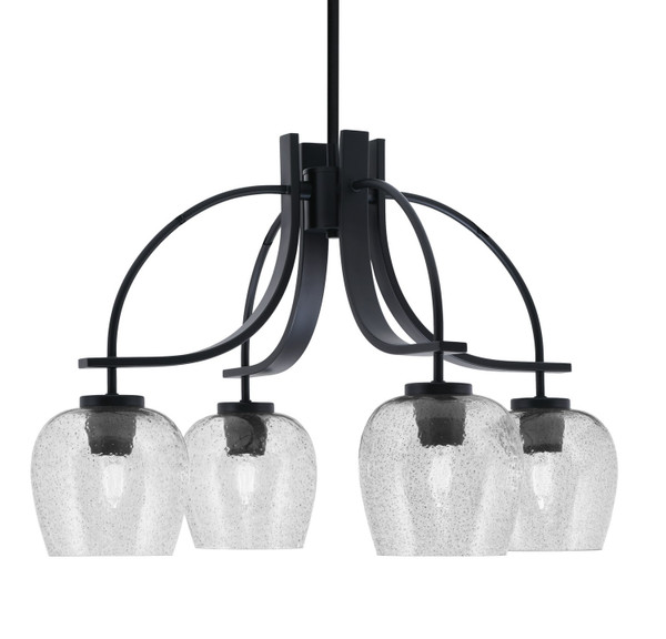 Toltec Lighting - 3924-MB-4812 - Four Light Chandelier - Cavella - Matte Black