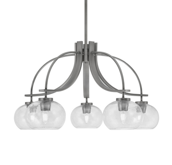 Toltec Lighting - 3925-GP-202 - Five Light Chandelier - Cavella - Graphite