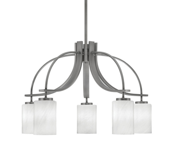 Toltec Lighting - 3925-GP-3001 - Five Light Chandelier - Cavella - Graphite