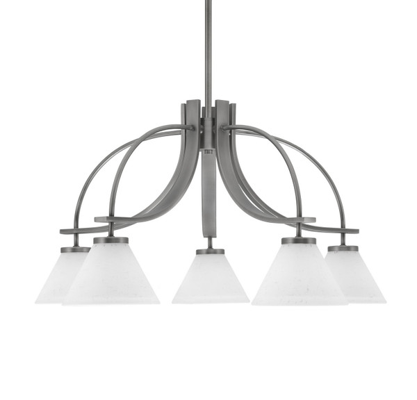 Toltec Lighting - 3925-GP-312 - Five Light Chandelier - Cavella - Graphite