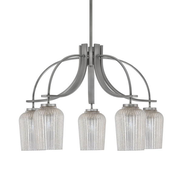 Toltec Lighting - 3925-GP-4253 - Five Light Chandelier - Cavella - Graphite