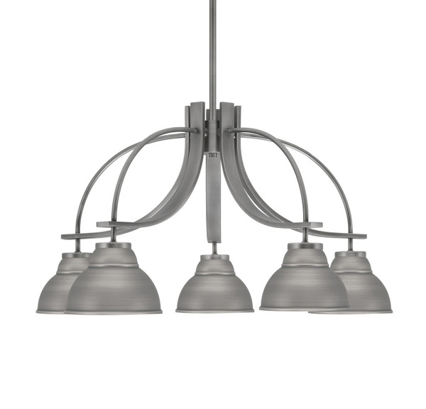 Toltec Lighting - 3925-GP-427-GP - Five Light Chandelier - Cavella - Graphite