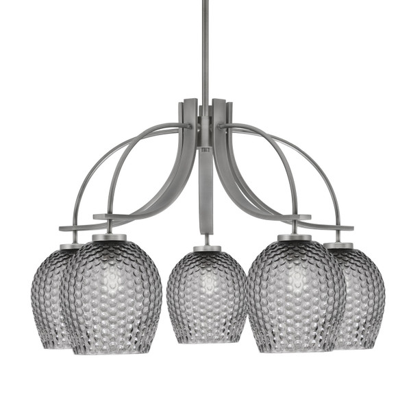 Toltec Lighting - 3925-GP-4902 - Five Light Chandelier - Cavella - Graphite
