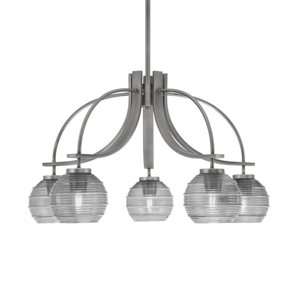 Toltec Lighting - 3925-GP-5112 - Five Light Chandelier - Cavella - Graphite