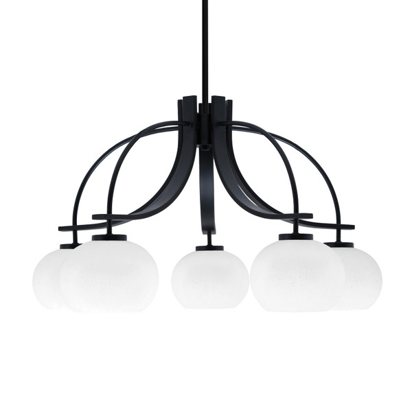 Toltec Lighting - 3925-MB-212 - Five Light Chandelier - Cavella - Matte Black