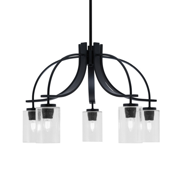 Toltec Lighting - 3925-MB-300 - Five Light Chandelier - Cavella - Matte Black