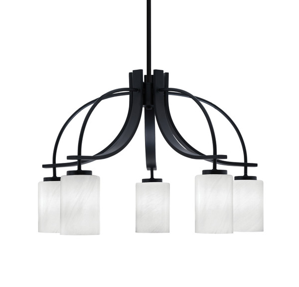 Toltec Lighting - 3925-MB-3001 - Five Light Chandelier - Cavella - Matte Black