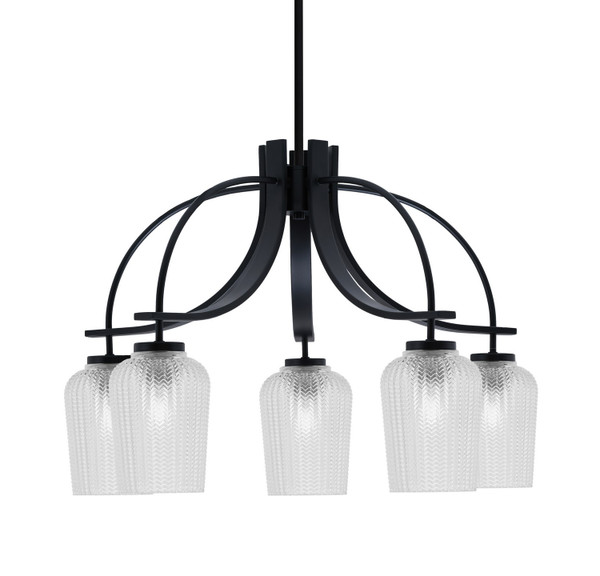 Toltec Lighting - 3925-MB-4250 - Five Light Chandelier - Cavella - Matte Black