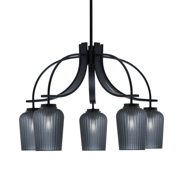 Toltec Lighting - 3925-MB-4252 - Five Light Chandelier - Cavella - Matte Black