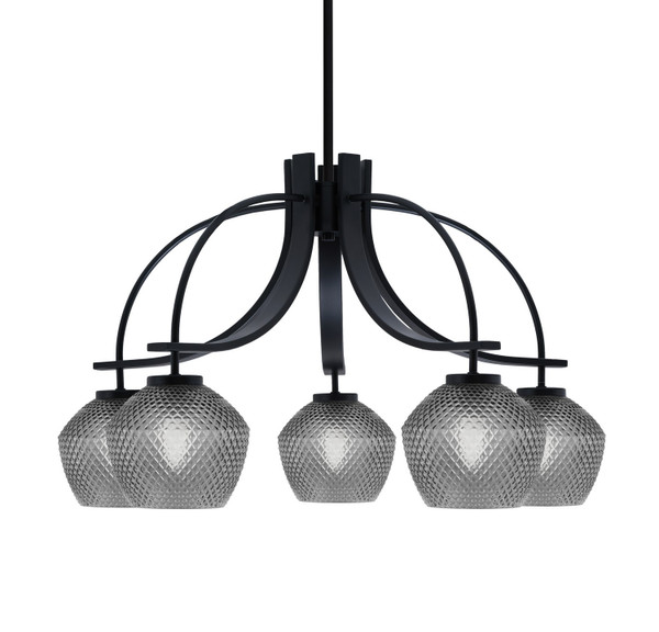 Toltec Lighting - 3925-MB-4622 - Five Light Chandelier - Cavella - Matte Black