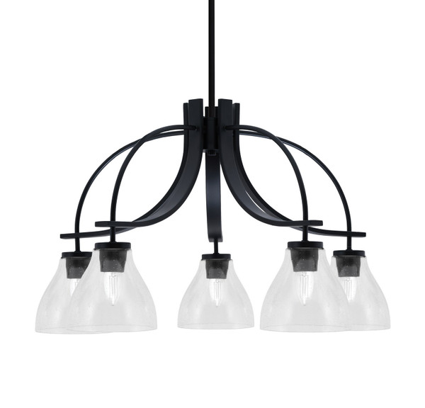 Toltec Lighting - 3925-MB-4760 - Five Light Chandelier - Cavella - Matte Black