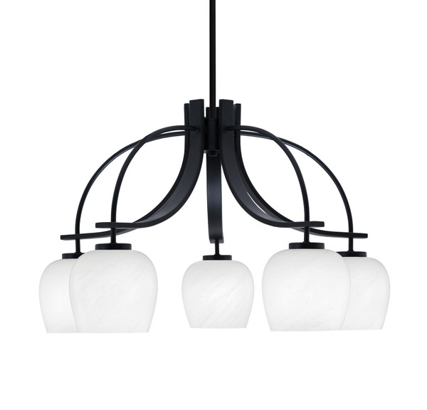 Toltec Lighting - 3925-MB-4811 - Five Light Chandelier - Cavella - Matte Black