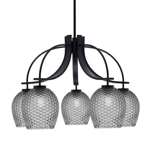 Toltec Lighting - 3925-MB-4902 - Five Light Chandelier - Cavella - Matte Black