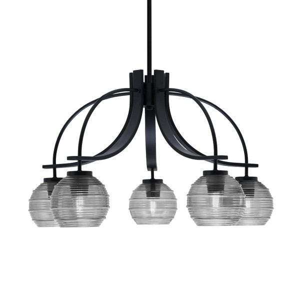 Toltec Lighting - 3925-MB-5112 - Five Light Chandelier - Cavella - Matte Black