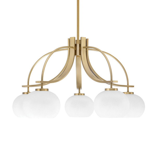 Toltec Lighting - 3925-NAB-212 - Five Light Chandelier - Cavella - New Age Brass