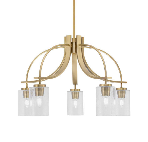 Toltec Lighting - 3925-NAB-300 - Five Light Chandelier - Cavella - New Age Brass