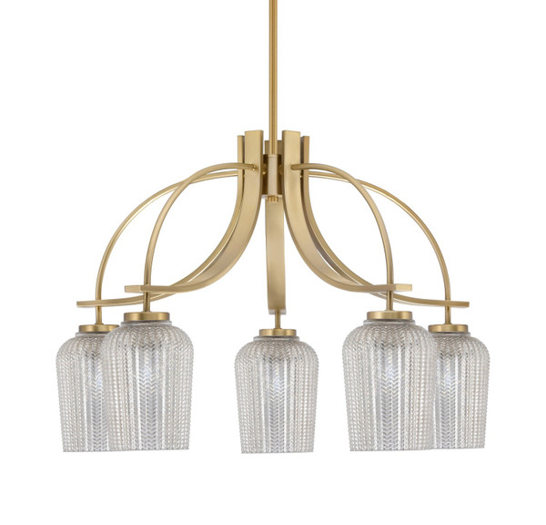 Toltec Lighting - 3925-NAB-4253 - Five Light Chandelier - Cavella - New Age Brass