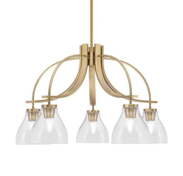 Toltec Lighting - 3925-NAB-4760 - Five Light Chandelier - Cavella - New Age Brass