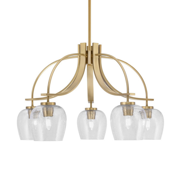 Toltec Lighting - 3925-NAB-4810 - Five Light Chandelier - Cavella - New Age Brass