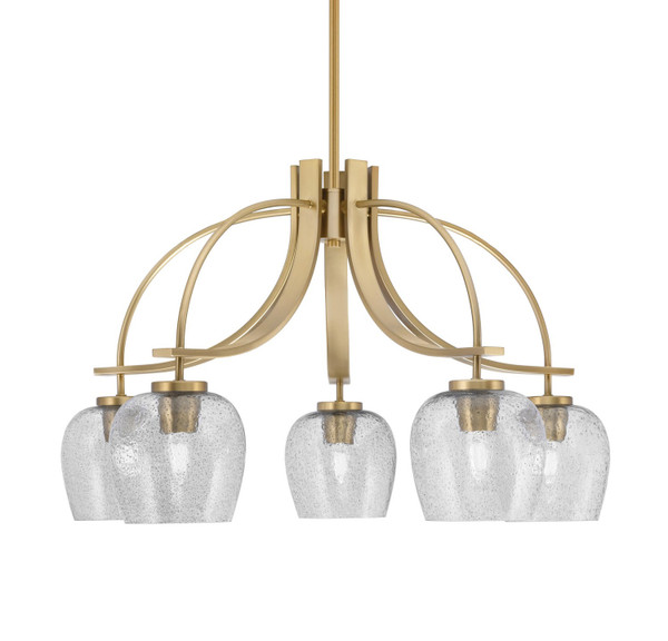 Toltec Lighting - 3925-NAB-4812 - Five Light Chandelier - Cavella - New Age Brass