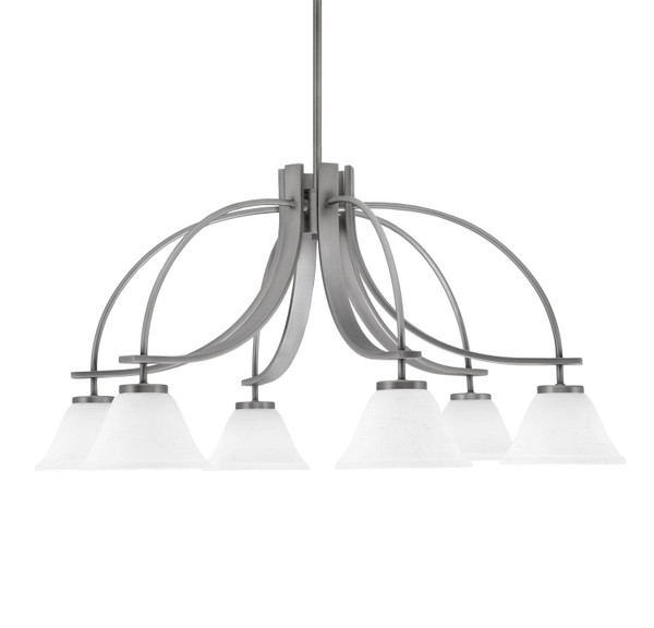Toltec Lighting - 3926-GP-311 - Six Light Chandelier - Cavella - Graphite