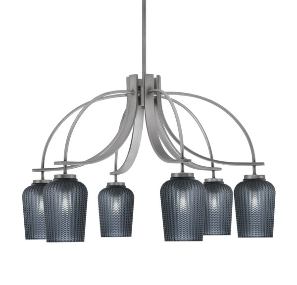 Toltec Lighting - 3926-GP-4252 - Six Light Chandelier - Cavella - Graphite
