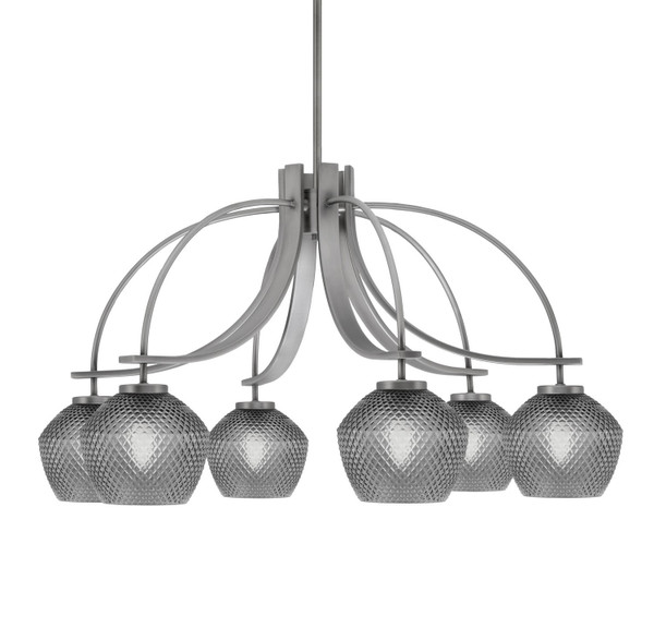 Toltec Lighting - 3926-GP-4622 - Six Light Chandelier - Cavella - Graphite